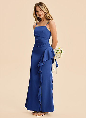 royal blue dresses for juniors Royal Blue Rhinestone Bodice Tiered Junior Pageant Ballgown