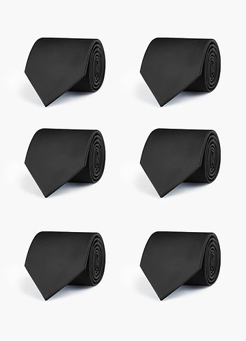 front Stretch Satin Matching Groomsmen Tie Set – 6 Pieces