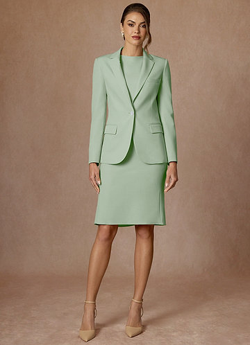 front Kennedy Salvia Polvorienta Traje de vestir de alto rendimiento con tejido refinado