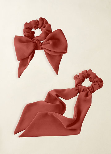 front Matching Color Chiffon Multiway Hair Scarf Scrunchie Set