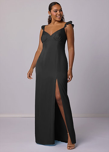 Barbie ♥ Azazie Bridesmaid Dresses Sheath Stretch Satin Floor-Length Dress image1 0