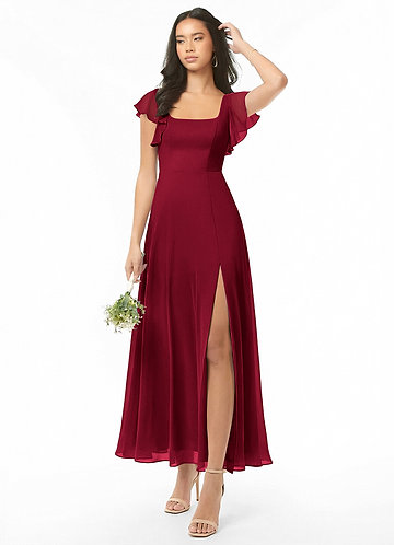 azazie bonnie bridesmaid dress Azazie A-Line/Princess Halter Neck Floor-Length Chiffon Junior Bridesmaid Dresses