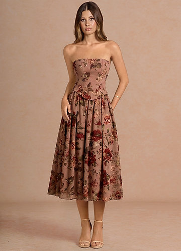 Midi jurk Rowena Mauve Multi image1
