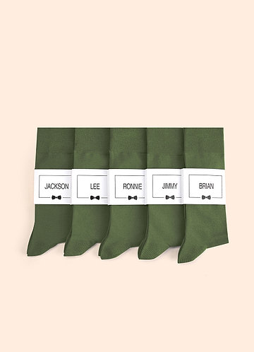 front Matching Color Men's Dress Socks with Personalized Label