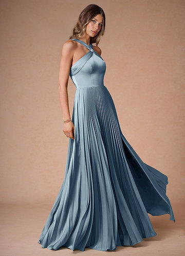 Abito Lungo Azzurro Polvere Teresa front