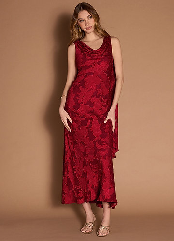 Monika Ruby Red Maxi Dress front