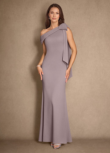 Azazie Myers Mother of the Brides Dresses Vintage Mauve Mermaid Pleated Stretch Crepe Dress image1