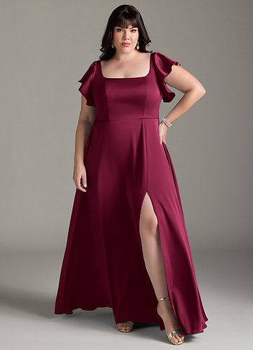 burgundy plus size dresses formal Burgundy Satin Evening Gown with Crystal Corset Bodice and Draped Skirt Elegant Off Shoulder Formal Dress Old Money Couture Gown Plus Size Size 6 /