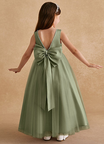 knee length dresses for ladies Pistachio Glow Satin Dress