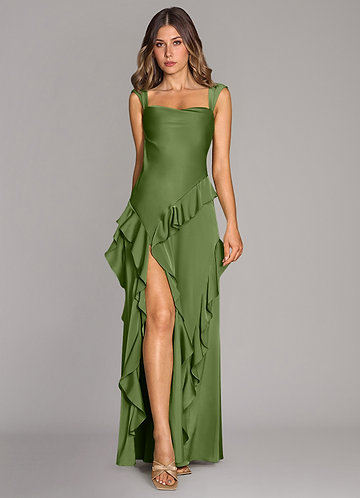 juniper green color dress Bloom Strapless Maxi Dress - Green Floral main image 0
