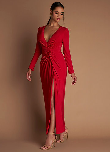 Maryse Cherry Red Maxi Dress image1