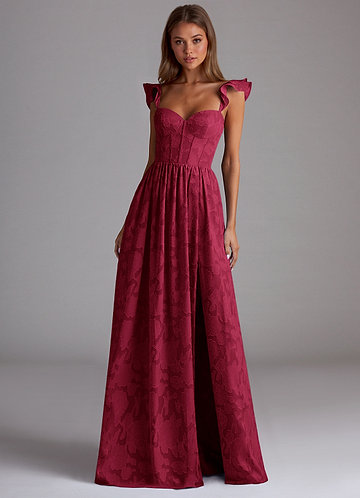Sorina Merlot Robe de bal longue corset image1
