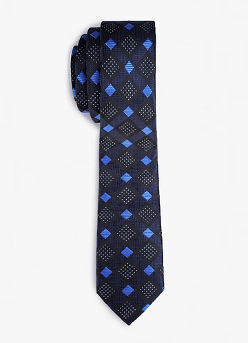 front_Cravate fine à carreaux pour hommes