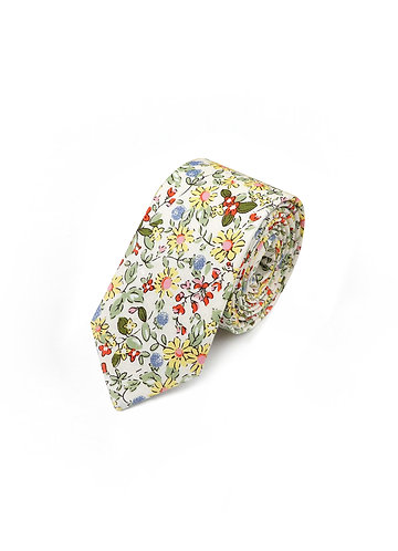 back_Blue, Yellow, and Red Floral Patterned Tie