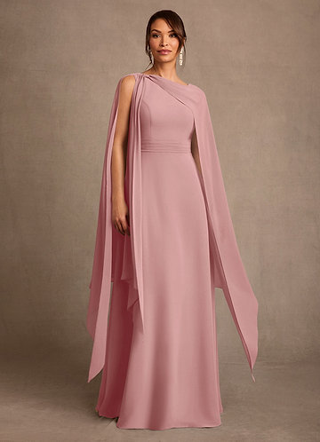 Azazie Liddie Mother of the Brides Dresses Dusty Rose A-Line Pleated Chiffon Dress image1