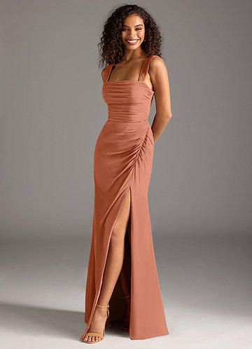 Azazie Jesaphine Bridesmaid Dresses MAI TAI Sheath Bow Chiffon Dress image1 0