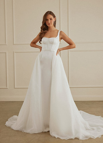 Christian Siriano Bridal for Azazie 2009 Wedding Dresses Stretch Satin Corset Mermaid Gown with Tulle Overskirt image1