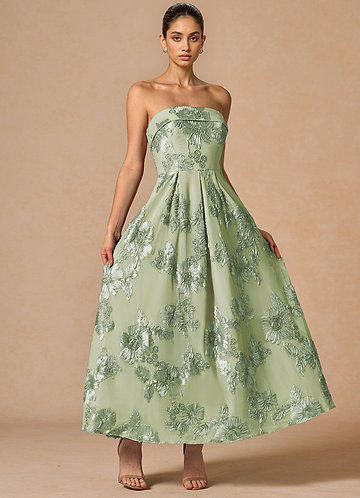 Evangeline Light Green Maxi Dress image1
