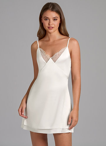 front Satin Lace Slip Dress