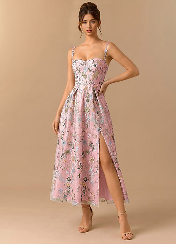Skyler 캔디 핑크 미디 드레스 image1