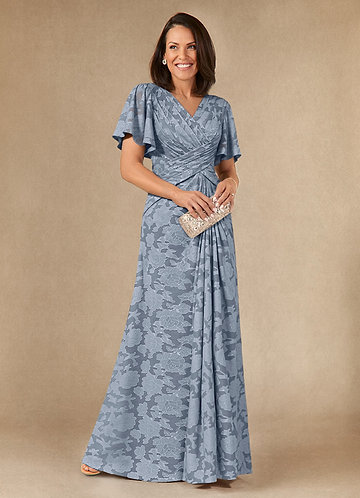 blue dress for baby girl R&M Richards 8442W Short Dress for Mother of the Bride – The Dress Outlet main image 0
