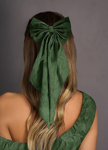 front Pinza para el cabello con lazo desgastado floral de color a juego