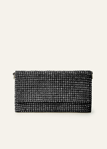 front Crystal Embellished Envelope Clutch