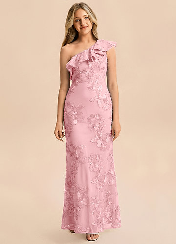 front Azazie Dahlia Junior Formal Dress