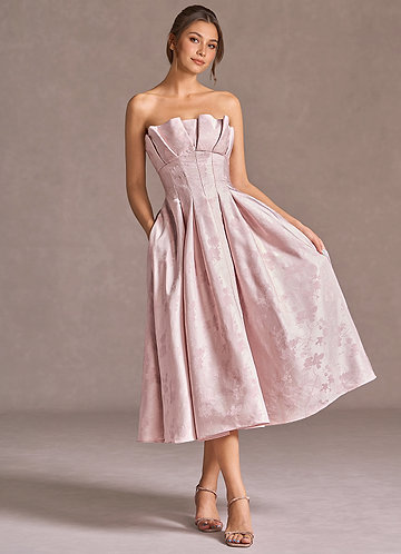 Beatrice Soft Pink Midi Dress image1
