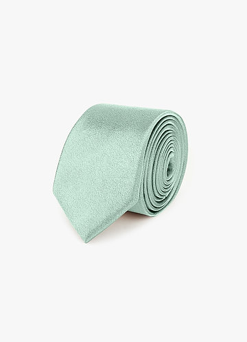 front Corbata fina de satén metalizado