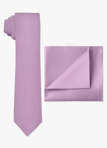 front Matte Satin Skinny Tie and Pocket Square Set