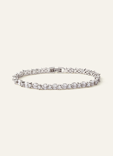 front Double Row Marquise CZ Tennis Bracelet