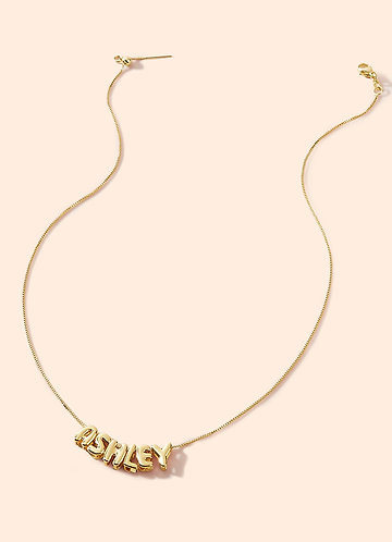 front Personalized Bubble Name Letter Necklace
