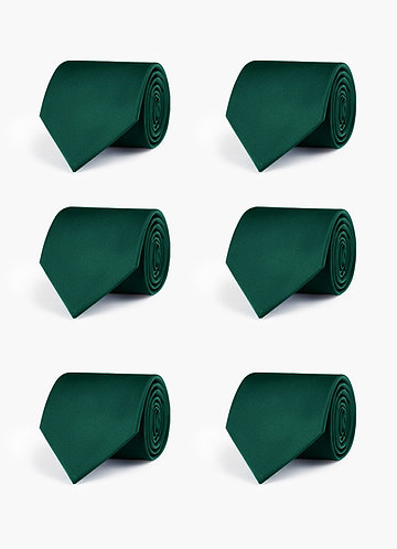 front Stretch Satin Matching Groomsmen Tie Set – 6 Pieces
