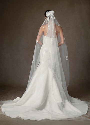 front The Garden Tiers 3D Floral Chapel Veil