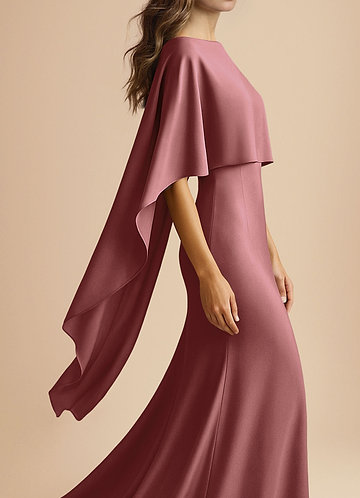 front Azazie Matching Color Stretch Satin Multiway Cape