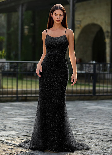 Lunaire Black Mermaid Beading Prom Dress image1