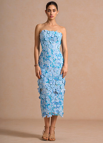 Della Blue Floral Multi Midi Dress image1