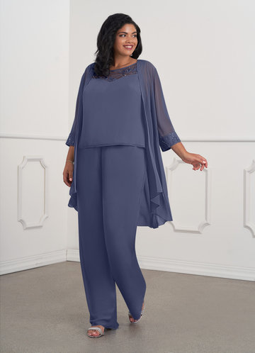 Azazie Maura Mother of the Brides Dresses Stormy Jumpsuit/Pantsuit Sequins Chiffon Dress image1 0