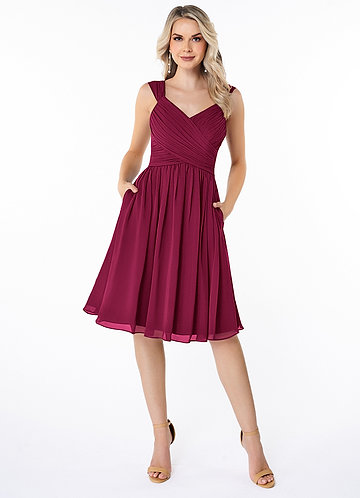 azazie short bridesmaid dresses Mini Or Knee Length Asymmetric Dress Zara Olive Summer_Sale_72126 US Size:16W