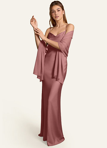 front Azazie Xale de chiffon Aleena na mesma cor