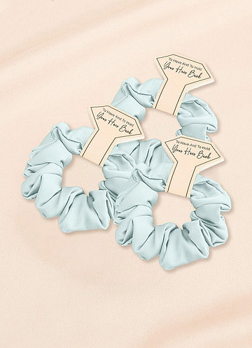 front Matching Color Bridesmaid Stretch Satin Regular Size Scrunchies