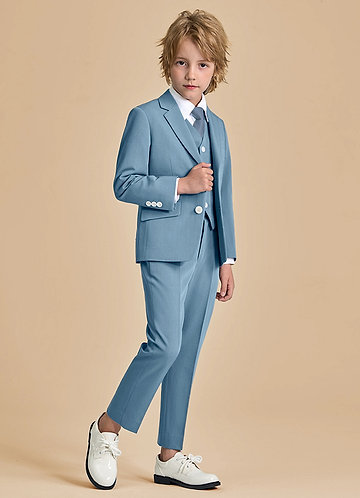 front Oliver Boys Light Blue 5-Piece Suit With Pre-tie