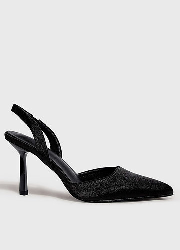 front Satijnen sling-back pumps