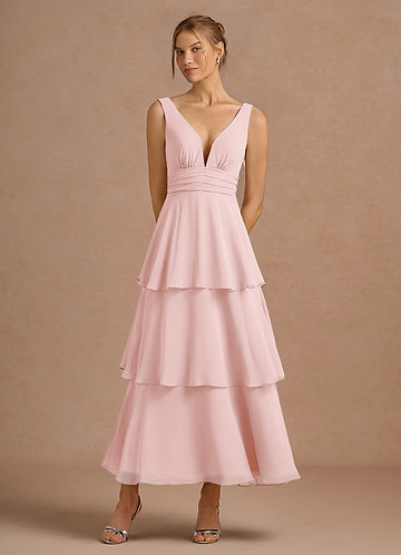 Melisande Powder Pink Midi Dress image1