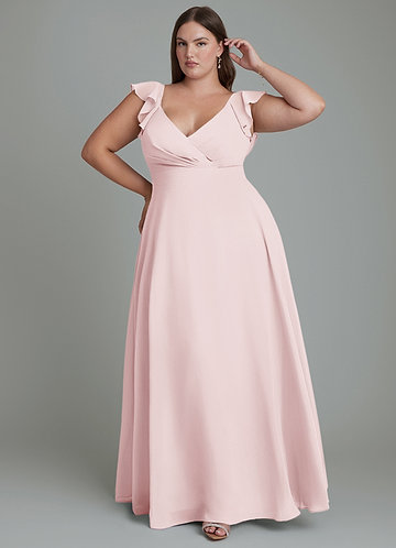 Blushing Pink Plus Size Bridesmaid Dresses