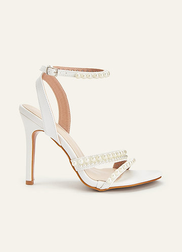 front Pearl Strap Heels