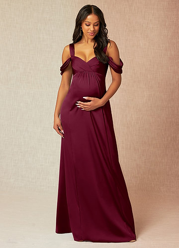 Azazie Rhea Stretch Satin Dress Maternity Bridesmaid Dresses  image1