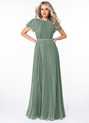 slim fit dress slacks Elaine Chiffon Beaded Maxi Dress / Green | Meshki main image 0