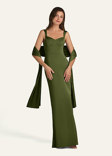 front Azazie Matching Color Stretch Satin Shawl